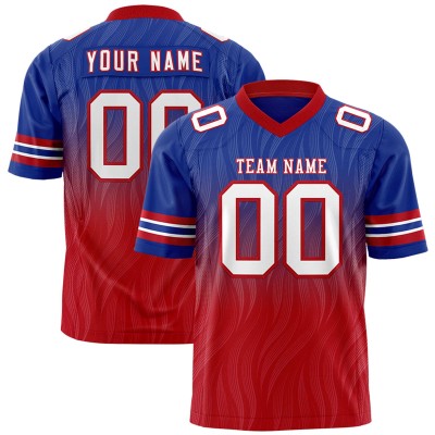 Custom Royal Red Gradient Fashion Outdoor Flag Rugby Jersey